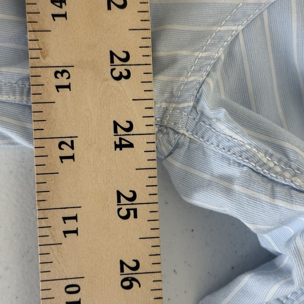 Mens H&M LOGG Striped Long Sleeve Button Front Blue Cotton Shirt Size XL Casual - Picture 14 of 16